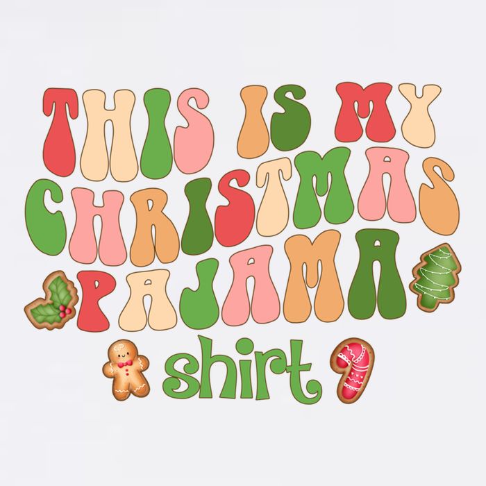 Retro Wavy Style Cookies Xmas This Is My Christmas Pajama Gift Garment-Dyed Sweatshirt