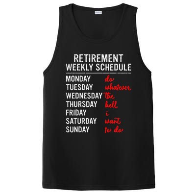 Retirement Weekly Schedule Retired Retiring Funny Retirement PosiCharge Competitor Tank