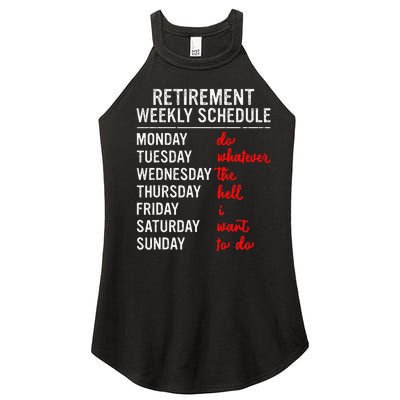 Retirement Weekly Schedule Retired Retiring Funny Retirement Women’s Perfect Tri Rocker Tank