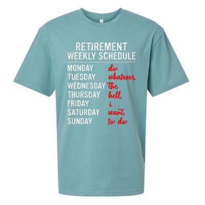 Retirement Weekly Schedule Retired Retiring Funny Retirement Sueded Cloud Jersey T-Shirt