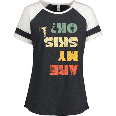 Retro Winter Sports Ski Snow Skiing Skier Are My Skis Ok Gift Enza Ladies Jersey Colorblock Tee