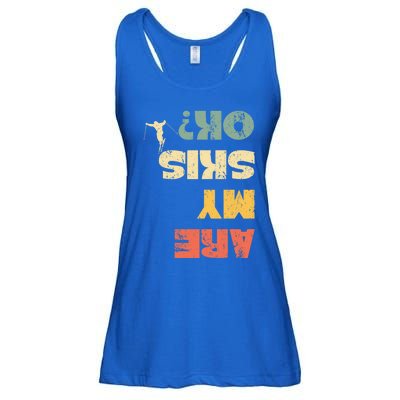 Retro Winter Sports Ski Snow Skiing Skier Are My Skis Ok Gift Ladies Essential Flowy Tank