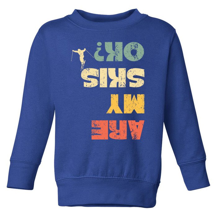 Retro Winter Sports Ski Snow Skiing Skier Are My Skis Ok Gift Toddler Sweatshirt