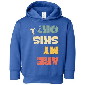 Retro Winter Sports Ski Snow Skiing Skier Are My Skis Ok Gift Toddler Hoodie