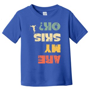 Retro Winter Sports Ski Snow Skiing Skier Are My Skis Ok Gift Toddler T-Shirt