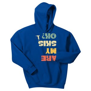 Retro Winter Sports Ski Snow Skiing Skier Are My Skis Ok Gift Kids Hoodie