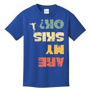 Retro Winter Sports Ski Snow Skiing Skier Are My Skis Ok Gift Kids T-Shirt