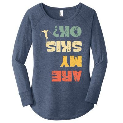 Retro Winter Sports Ski Snow Skiing Skier Are My Skis Ok Gift Women's Perfect Tri Tunic Long Sleeve Shirt