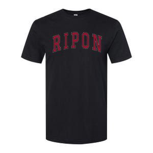 Ripon Wisconsin Souvenir College Style Red Text Softstyle CVC T-Shirt