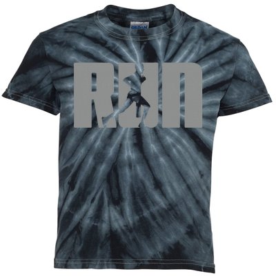 Running Woman Silhouette Runner Athlete Marathon Sprinter Kids Tie-Dye T-Shirt