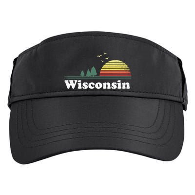 Retro Wisconsin State Park Wi Home Design Cute Gift Adult Drive Performance Visor