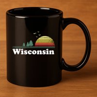Retro Wisconsin State Park Wi Home Design Cute Gift 11oz C Handle Ceramic Mug
