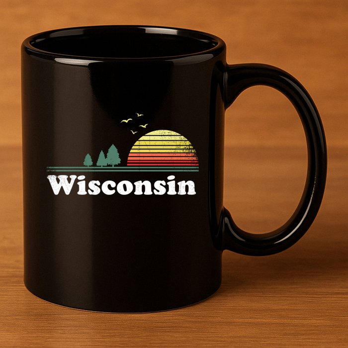 Retro Wisconsin State Park Wi Home Design Cute Gift 11oz C Handle Ceramic Mug