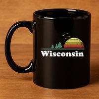 Retro Wisconsin State Park Wi Home Design Cute Gift 11oz C Handle Ceramic Mug