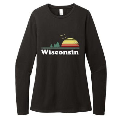 Retro Wisconsin State Park Wi Home Design Cute Gift Womens CVC Long Sleeve Shirt