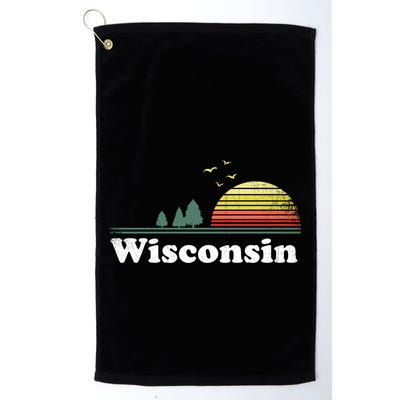 Retro Wisconsin State Park Wi Home Design Cute Gift Golf Towel
