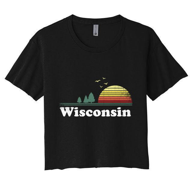 Retro Wisconsin State Park Wi Home Design Cute Gift Crop Top
