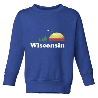 Retro Wisconsin State Park Wi Home Design Cute Gift Toddler Sweatshirt