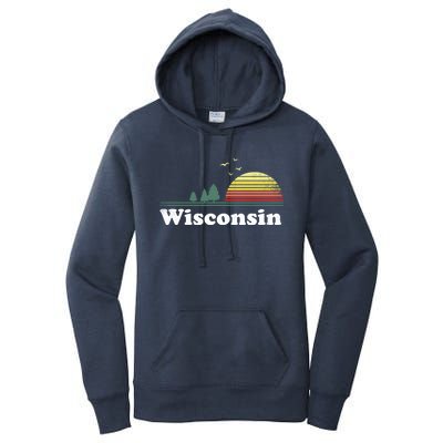 Retro Wisconsin State Park Wi Home Design Cute Gift Women's Pullover Hoodie