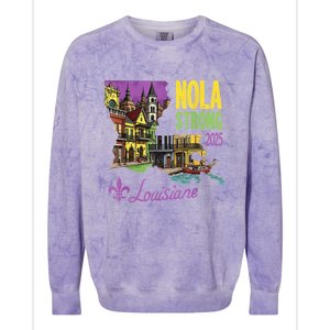 Retro We Stand Nola Strong New Orleans Traveling Lovers Colorblast Crewneck Sweatshirt