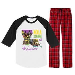 Retro We Stand Nola Strong New Orleans Traveling Lovers Raglan Sleeve Pajama Set