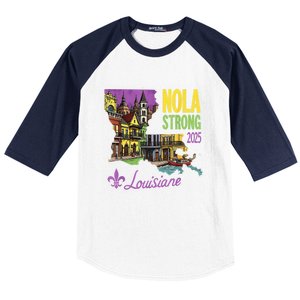 Retro We Stand Nola Strong New Orleans Traveling Lovers Baseball Sleeve Shirt