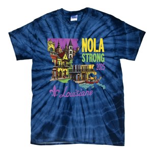 Retro We Stand Nola Strong New Orleans Traveling Lovers Tie-Dye T-Shirt