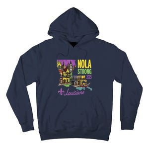 Retro We Stand Nola Strong New Orleans Traveling Lovers Tall Hoodie