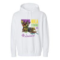 Retro We Stand Nola Strong New Orleans Traveling Lovers Garment-Dyed Fleece Hoodie