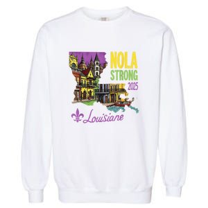 Retro We Stand Nola Strong New Orleans Traveling Lovers Garment-Dyed Sweatshirt