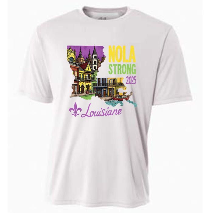 Retro We Stand Nola Strong New Orleans Traveling Lovers Cooling Performance Crew T-Shirt