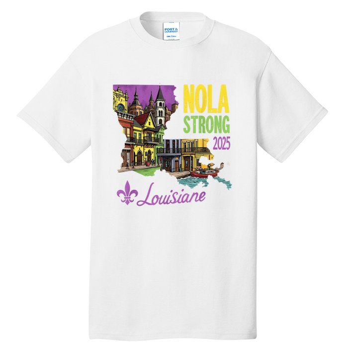 Retro We Stand Nola Strong New Orleans Traveling Lovers Tall T-Shirt