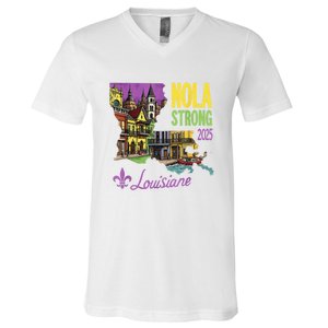 Retro We Stand Nola Strong New Orleans Traveling Lovers V-Neck T-Shirt