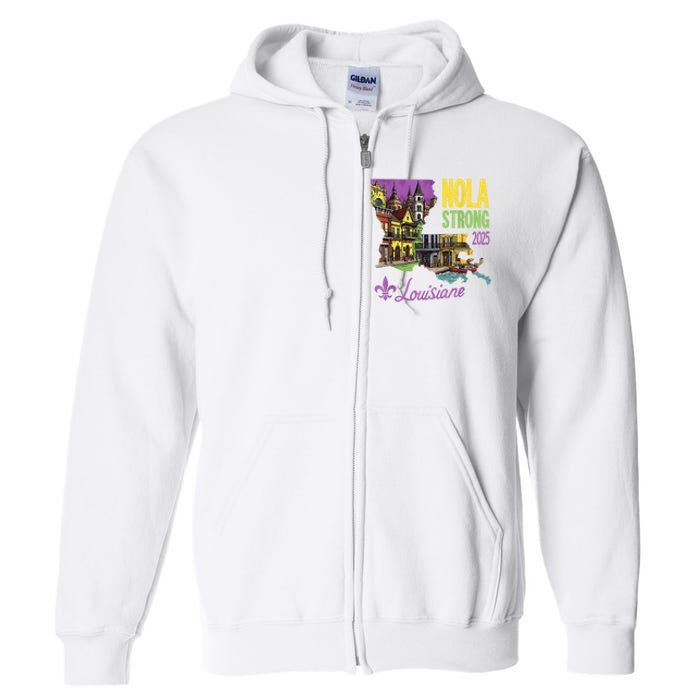 Retro We Stand Nola Strong New Orleans Traveling Lovers Full Zip Hoodie