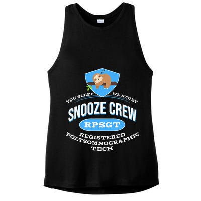 RPSGT Wee Sloth Snooze Crew Registered PolySomnoGraphic Tech Ladies PosiCharge Tri-Blend Wicking Tank