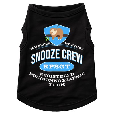 RPSGT Wee Sloth Snooze Crew Registered PolySomnoGraphic Tech Doggie Tank