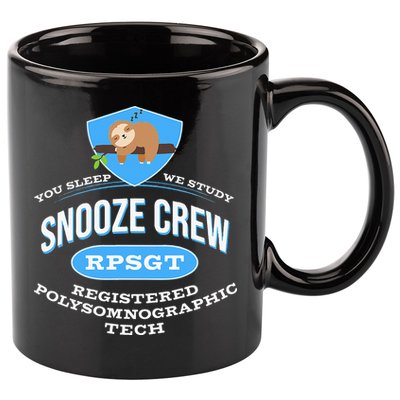 RPSGT Wee Sloth Snooze Crew Registered PolySomnoGraphic Tech 11oz C Handle Ceramic Mug