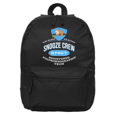 RPSGT Wee Sloth Snooze Crew Registered PolySomnoGraphic Tech 16 in Basic Backpack