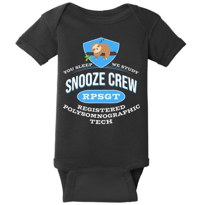 RPSGT Wee Sloth Snooze Crew Registered PolySomnoGraphic Tech Baby Bodysuit