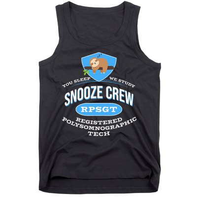 RPSGT Wee Sloth Snooze Crew Registered PolySomnoGraphic Tech Tank Top