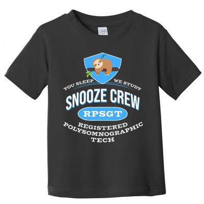 RPSGT Wee Sloth Snooze Crew Registered PolySomnoGraphic Tech Toddler T-Shirt