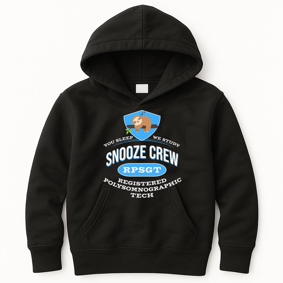 RPSGT Wee Sloth Snooze Crew Registered PolySomnoGraphic Tech Kids Hoodie