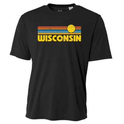 Retro Wisconsin Sunset Vintage Throwback Kids Cooling Performance Crew T-Shirt