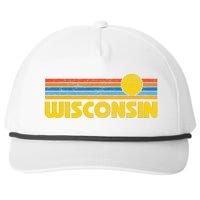 Retro Wisconsin Sunset Vintage Throwback Kids Snapback Five-Panel Rope Hat