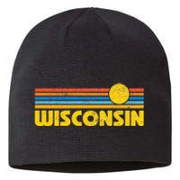 Retro Wisconsin Sunset Vintage Throwback Kids Sustainable Beanie