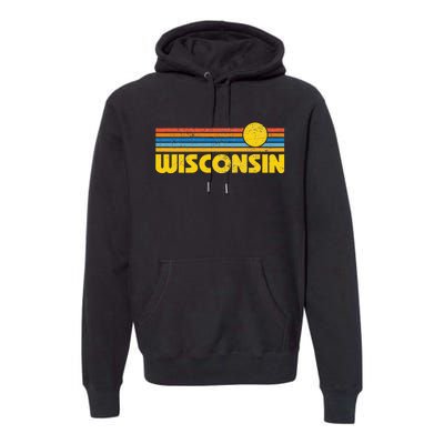 Retro Wisconsin Sunset Vintage Throwback Kids Premium Hoodie