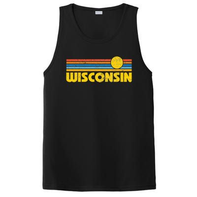 Retro Wisconsin Sunset Vintage Throwback Kids PosiCharge Competitor Tank