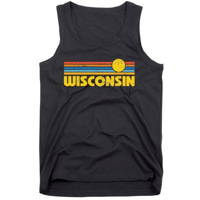 Retro Wisconsin Sunset Vintage Throwback Kids Tank Top