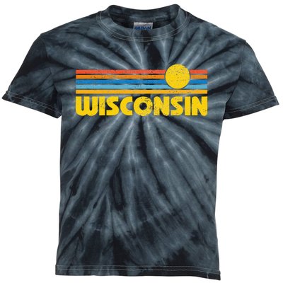 Retro Wisconsin Sunset Vintage Throwback Kids Kids Tie-Dye T-Shirt