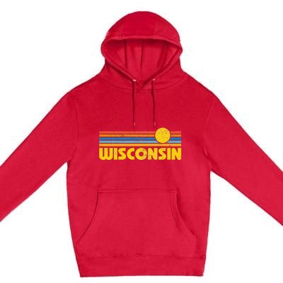 Retro Wisconsin Sunset Vintage Throwback Kids Premium Pullover Hoodie